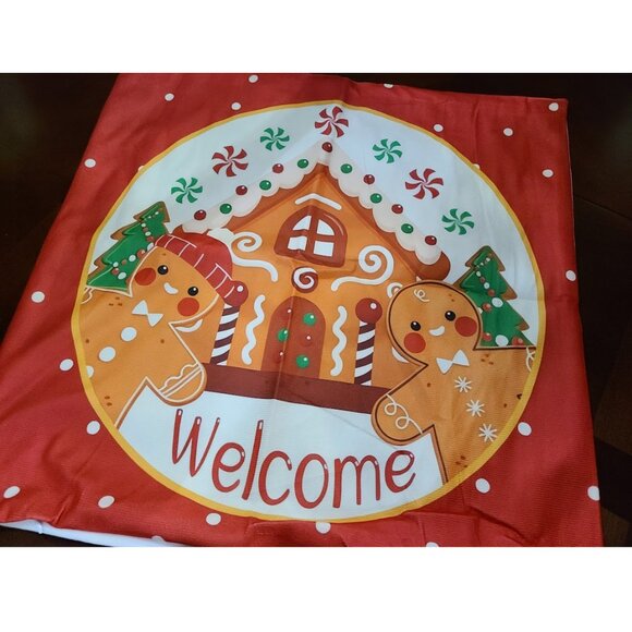 Gingerbread Christmas Pillow Cover Soft Decorative Case Holiday Xmas Home Decor - Picture 2 of 10